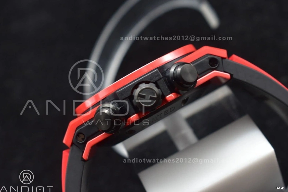 Rubber 1:1 Red Big A1280 Skeleton on Strap Unico Dial Best Edition Magic BBF Ceramic Bang Red 1207